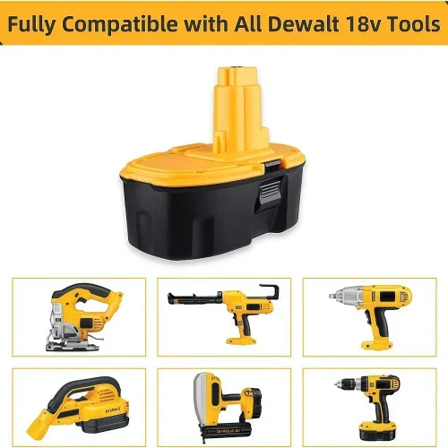 Vista 3 de LINGYUE Batería de repuesto Ni-MH de 18 V compatible con Dewalt DC9096 DC9098 DW9095 DW9096 Amoladora angular inalámbrica/llave/herramienta