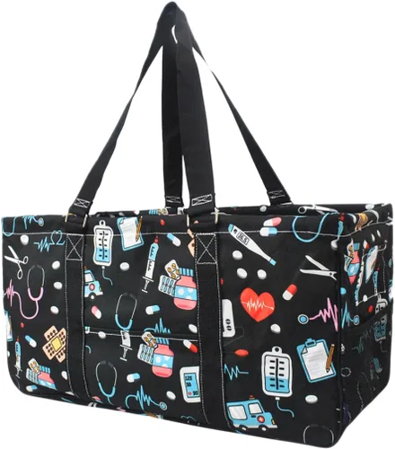 Vista 96 de NGIL Bolsa de comestibles reutilizable extra grande plegable de gran tamaño para comestibles, almacenamiento, picnic, playa, Estampado de vaca
