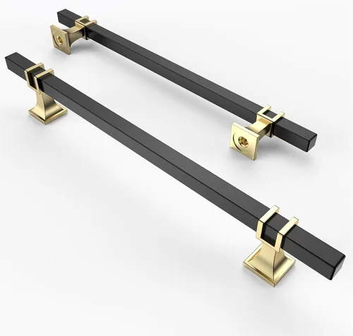 Vista 16 de Asidrama - Paquete de 10 manijas para alacena de 3 pulgadas (76mm) de color negro mate y dorado, tiradores para gabinete, accesorios para gabinete