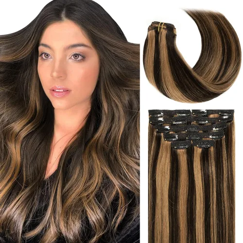 Vista 56 de Lacer Extensiones de cabello humano Remy sin costuras, color negro #1, ultra fino, doble trama de poliuretano, invisible, 7 unidades, 4.33 oz