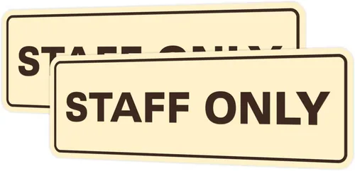 Vista 107 de All Quality Letrero estándar para pared o puerta Fácil instalación Señales de trabajo de oficina Seguridad mejorada – Negro – Pequeño