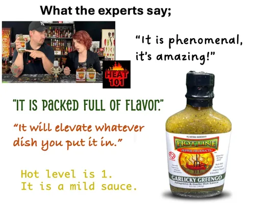 Vista 4 de HOT LINE PEPPER PRODUCTS Salsa Garlicky Greengo, 6.5 OZ