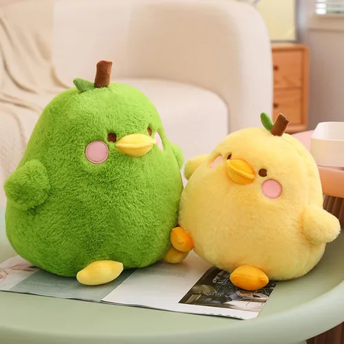 Vista 3 de PEACH CAT Linda Almohada de Felpa de Pato con Forma de Pera Juguete de Peluche de Pato para Niños Amarillo 8 Pulgadas