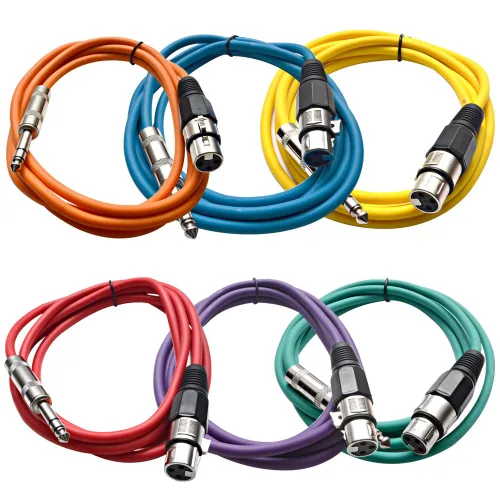 Vista 22 de Seismic Audio - SATRXL-F2-6 Paquete de cable de conexión XLR negro de 2 pies XLR hembra a 1/4" TRS