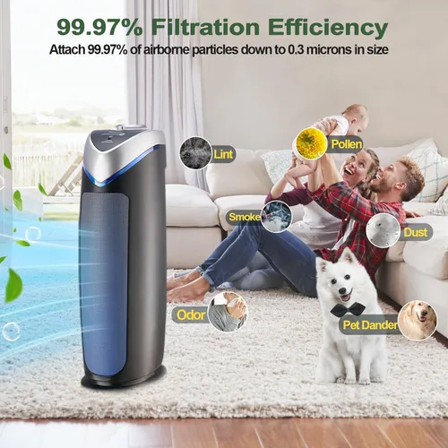Vista 7 de Paquete de 8 filtros HEPA FLT4825 B de repuesto para purificador de aire Germ Guardian, compatible con AC4825 AC4300 AC4850 AC4880 AC4900 CDAP4500