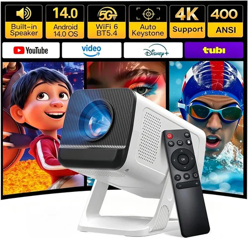 Vista 15 de Mini proyector incorporado de la ayuda de las aplicaciones 1080P 4K con Negro