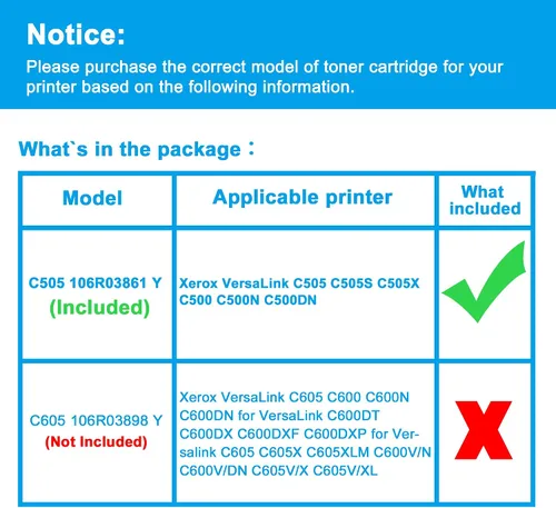 Vista 2 de LCL Cartucho de tóner remanufacturado de repuesto para Xerox VersaLink C505 C505S C505X C500 C500N C500DN 106R03861 (paquete de 1 amarillo)