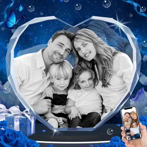 Vista 9 de Foto de cristal 3D, regalos personalizados de Navidad para mamá, mujer, esposa, para ella, para pareja, regalos personalizados con tu propia foto