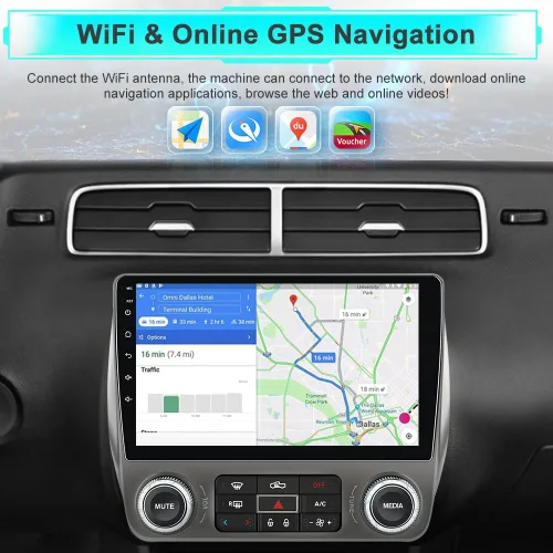 Vista 5 de Radio de coche para Chevrolet Camaro 2010-2015 Android 15 con pantalla táctil de 9 pulgadas 2GB+64GB Carplay, Android Auto, navegación en línea