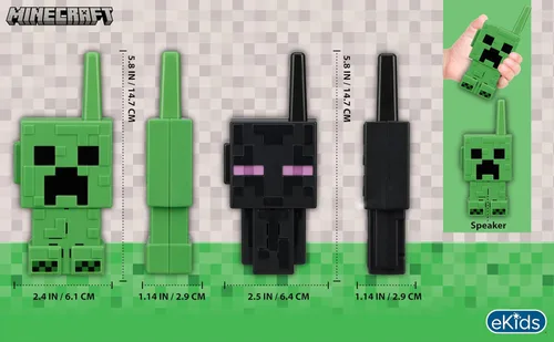 Vista 5 de eKids Minecraft Walkie Talkies para niños, juguetes de interior y exterior