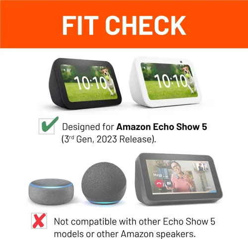 Vista 2 de Made for Amazon Tilt + Swivel Stand for Echo Show 5 (3rd Generation), 2023 Release