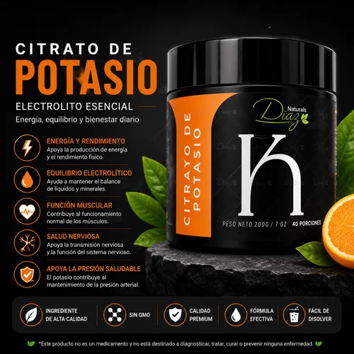 CITRATO DE POTASIO EN POLVO de DiazNaturals