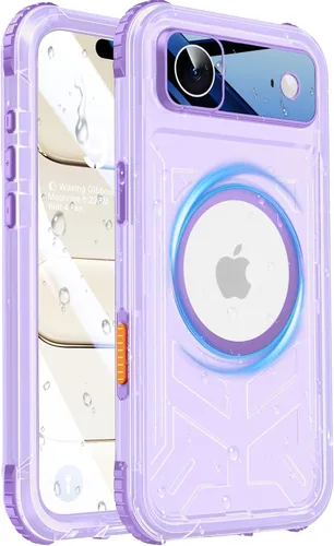 Vista 18 de Funda impermeable para iPhone 15 con Magsafe, protector de pantalla, cordón, IP68 militar de cuerpo completo a prueba de golpes, para deportes