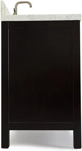 Vista 8 de ARIEL Cambridge - Mueble de baño con lavabo de 36 pulgadas, madera maciza, encimera y salpicadero italiano de mármol de Carrara de 1.5 pulgadas