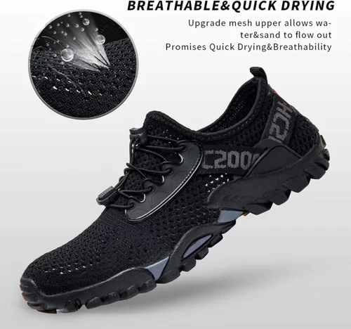 Vista 2 de SOBASO Zapatos de agua para mujeres y hombres, secado rápido, para natación, playa, zapatos acuáticos para deportes acuáticos, buceo, senderismo