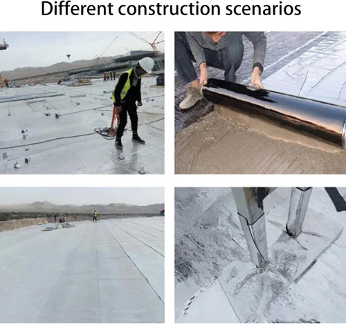 Vista 6 de Fieltro autoadhesivo para techos, cinta de reparación de tejas de techo de asfalto, rollo protector de techo, cinta intermitente para techos