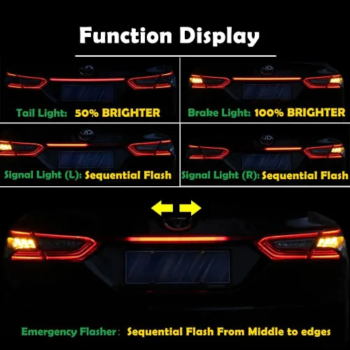 Vista 4 de Lente Roja Óptica 3D Completa LED Tipo Secuencial Trasera Señal de Giro Luz Trasera Freno para Toyota Camry 2018 2019 2020 2021 2022 2023