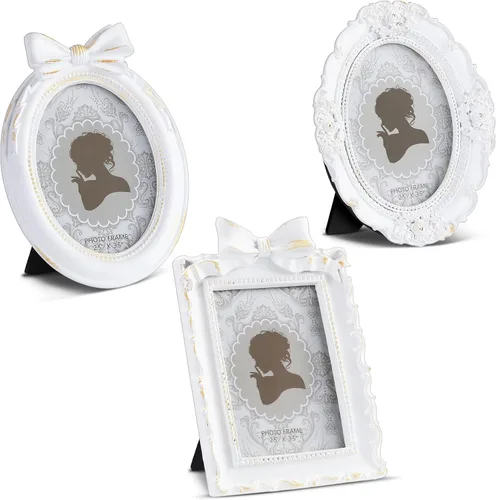 Vista 9 de Vicenpal 3 Pcs Tiny Vintage Ornate Picture Frames 2.5 x 3.5 Inch Black Gold Negro dorado