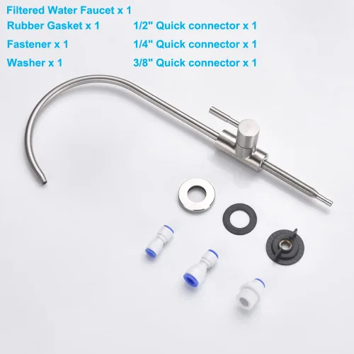 Vista 6 de Grifo purificador de agua potable de níquel cepillado, grifo de agua filtrada para cocina, grifo de bebidas de acero inoxidable Sus304 para debajo