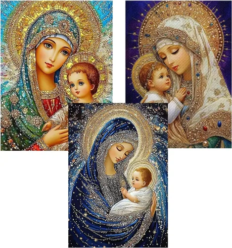 Vista 9 de CHWGLFGG Paquete de 6 kits de pintura de diamantes 5D para niños principiantes, kits de arte de diamantes lindos de taladro completo, arte de gemas