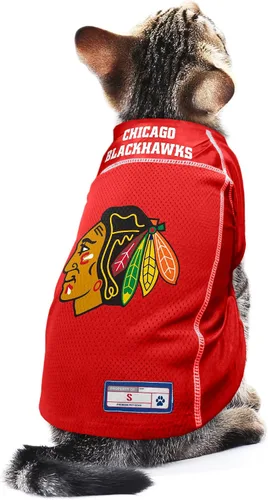 Vista 4 de Littlearth Camiseta básica para mascotas de la NHL Chicago Blackhawks, color del equipo, talla M