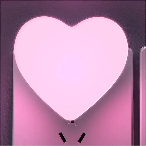 Vista 11 de Lindas luces nocturnas, luz nocturna en forma de corazón para guardería con sensores de luz, sensor automático de anochecer a amanecer, suave blanco