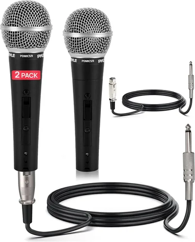 Vista 8 de Pyle PDMIC59 - Micrófono vocal dinámico profesional, micrófono de mano dinámico cardioide unidireccional con interruptor de encendido/apagado
