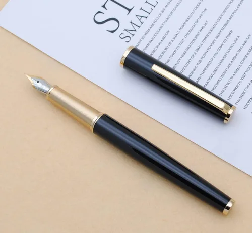 Vista 5 de JINHAO - Pluma estilográfica de metal serie 95 (negro con clip dorado, punta F de 0.020 in)