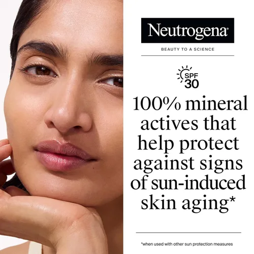 Vista 2 de Neutrogena Purescreen+ Protector solar tintado para rostro SPF 30, protector solar mineral de amplio espectro con óxido de zinc y vitamina E
