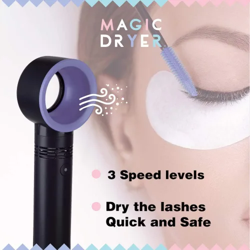 Vista 3 de Lyon Lash Portable USB Rechargeable Bladeless Mini Fan/Air Conditioning Blower/Handheld Cooling Dryer, Essential Eyelash Extension Supplies, Dries