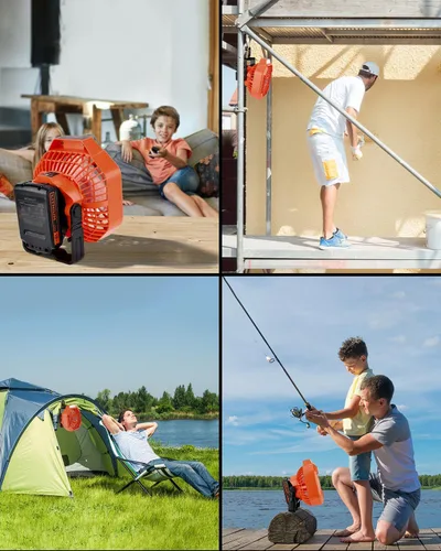 Vista 7 de Taingwei Ventilador portátil con control remoto para batería de litio BLACK+DECKER de 20 V, ventilador de camping con 3 ajustes de velocidad