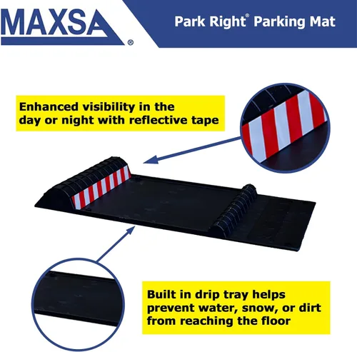 Vista 5 de Maxsa 37358-RS Park Right - Alfombrilla de estacionamiento de 21 x 11 x 2 pulgadas, color negro, exclusivo de Amazon