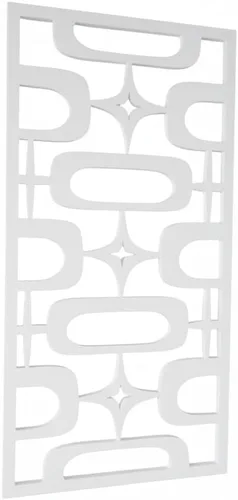 Vista 10 de MidCentury - Paneles de pared modernos de óvalos atómicos con explosiones de estrellas de estilo vintage, dorado, plateado, negro, menta, arte