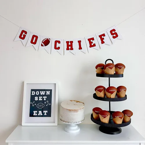 Vista 2 de Go Chiefs Football Banner Cardstock Football Banner
