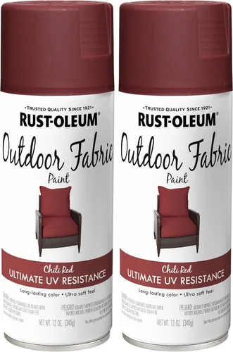 Vista 7 de Rust-Oleum - Pintura para tela para exteriores, rojo chile, 12 onzas Rojo (Chili Red)