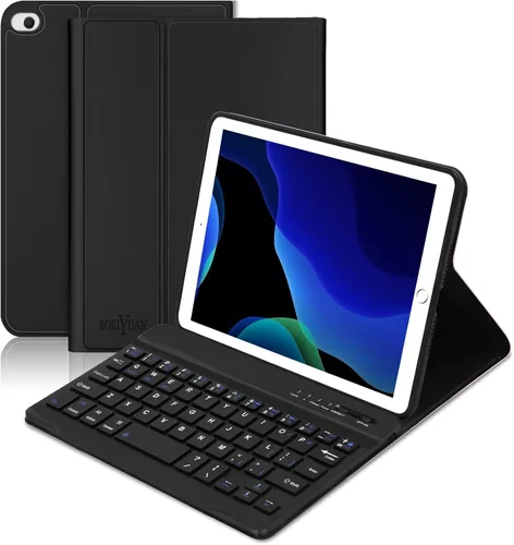 Vista 22 de Funda con teclado para iPad mini, teclado Bluetooth inalámbrico desmontable delgado con folio inteligente para Apple iPad mini 5 2019/iPad Mini 1 2
