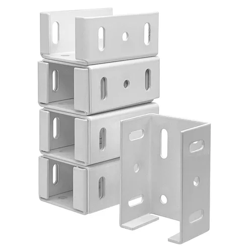 Vista 10 de Soporte de valla de aluminio resistente, 2 piezas for Vinyl Fencing Panel to Post Connection, Metal Replacement for 2.75in Plastic Brackets, Fits
