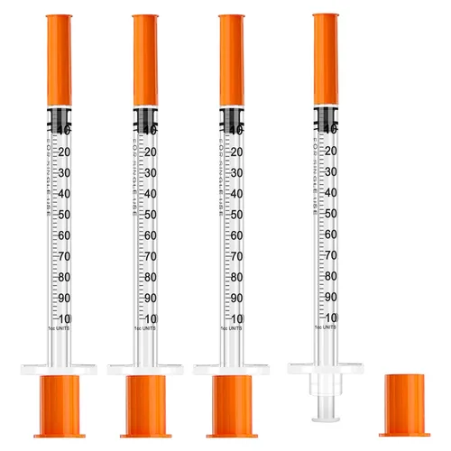 Vista 7 de Jeringa de 0.5ml 31G 8mm con aguja, envuelta individualmente, paquete de 10