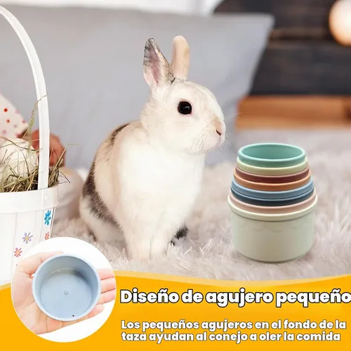 Vista 5 de 8 tazas apilables para conejo, juguetes de conejo reutilizables de Colorido