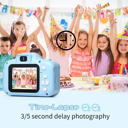 Vista 4 de Cámara para niños, regalos de cumpleaños de Navidad para niños de 3 a 9 años, cámaras de video digitales HD para niños pequeños, juguete portátil