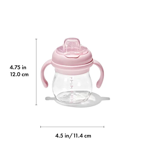 Vista 6 de OXO Tot Transitions - Vaso para sorber de boquilla suave con asas extraíbles, 6 onzas, flor