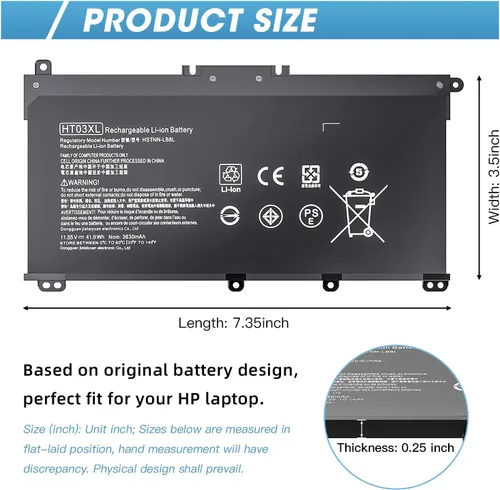 Vista 2 de HTO3XL L11119-855 HT03XL - Batería de repuesto para laptop HP Pavilion 15-CS3073CL 15-CU0058NR 15Z-CW100 15-CS3153CL 15T-CS200 15-CS0XXX 15-CS2064ST