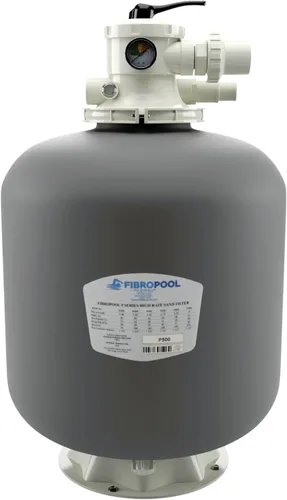 Vista 10 de FibroPool Filtro de arena para piscina de 14 pulgadas, 75 libras, sobre el suelo hasta 3500 galones, válvula multipuerto de 6 vías, compatible