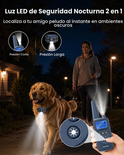 Vista 5 de Collar electrónico para perro con control remoto, collar de entrenamiento de perro impermeable de 2600 pies para perros pequeños, medianos
