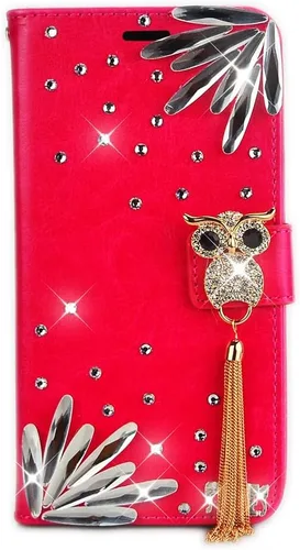 Vista 41 de Bling - Funda tipo cartera para teléfono compatible con Samsung Galaxy Z Fold 3 5G, elegante, hecha a mano en 3D con cristales y mariposas