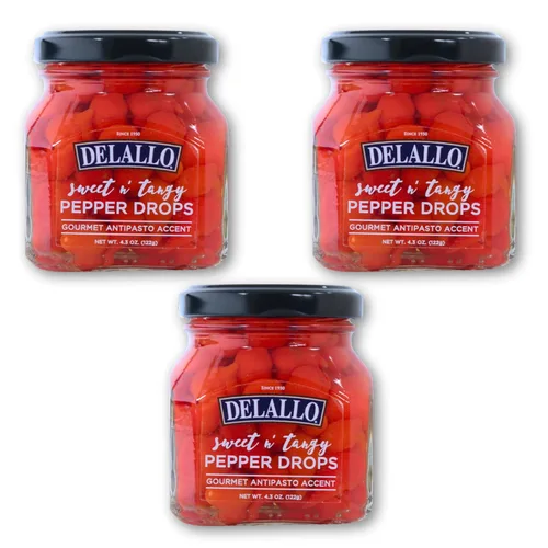 Vista 9 de DeLallo Gotas de pimienta dulce y picante, acento antipasto gourmet, tarro de 4.3 onzas, 1 paquete