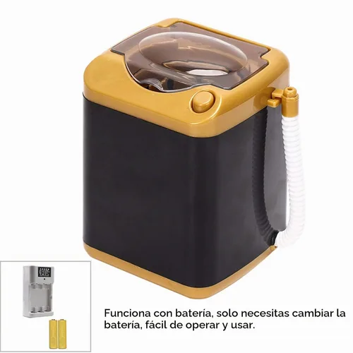 Vista 5 de Lavadora, mini lavadora eléctrica para brochas de maquillaje, máquina automática de limpieza de secado rápido de plástico de simulación para mujeres