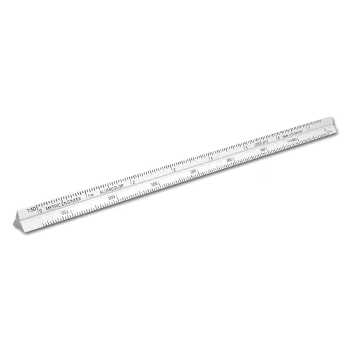 Vista 25 de Alumicolor Regla Métrica de Bolsillo para Arquitecto de Aluminio, 15CM, Negro