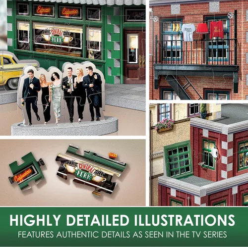 Vista 5 de Wrebbit3D Friends - Rompecabezas 3D modelo de Central Perk 440 piezas de rompecabezas reales Construye el icónico café de la exitosa serie