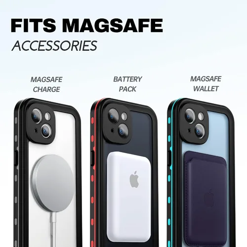 Vista 8 de BEASTEK Funda MagSafe impermeable para 14 Plus - Serie TRE, a prueba de golpes, a prueba de polvo, IP68, protector de pantalla integrado, cubierta